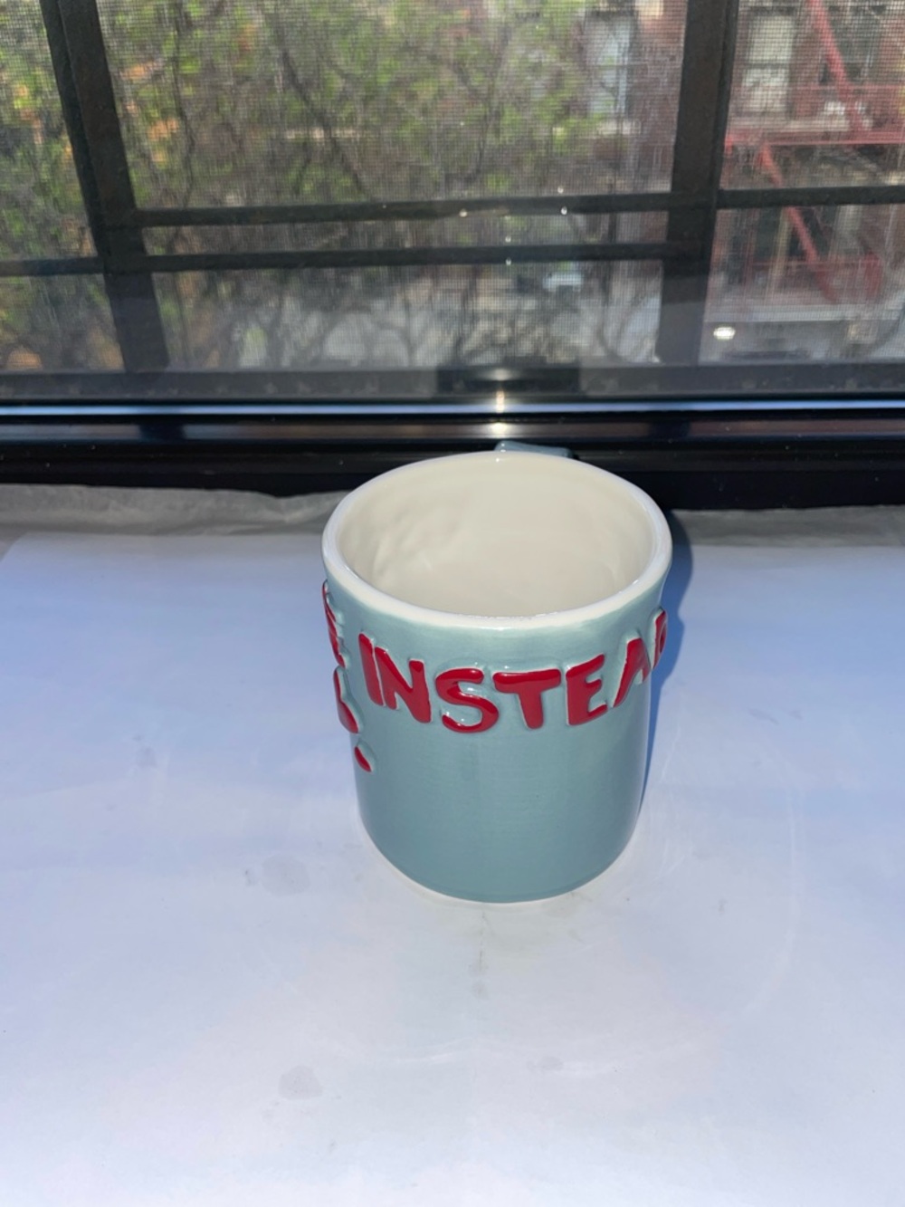 ❤️ NWT Kiss Me Instead Mug Stoneware Mug | Anthropologie - Picture 5 of 6